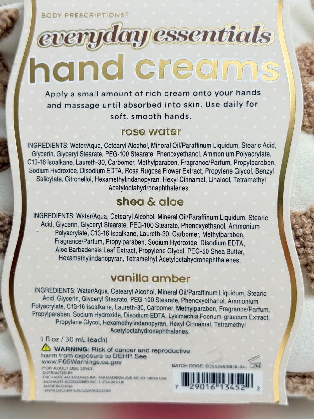 Everyday Essentials Hand Cream Trio with Cream & Beige Zip Bag - Picture 3 of 4
